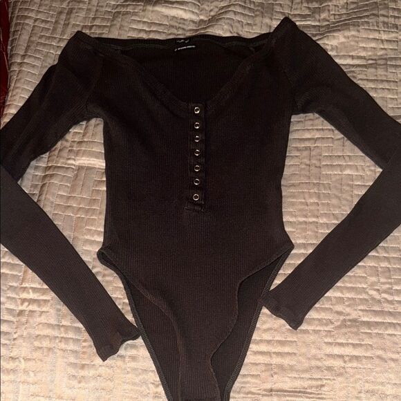 Black Long Sleeve Bodysuit - Picture 1 of 2